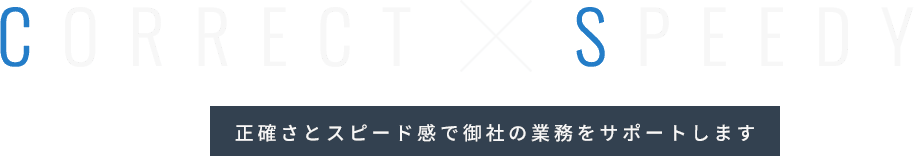 正確さとスピード感で御社の業務をサポートします